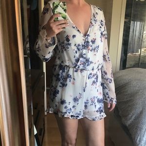 Long Sleeve Floral Romper